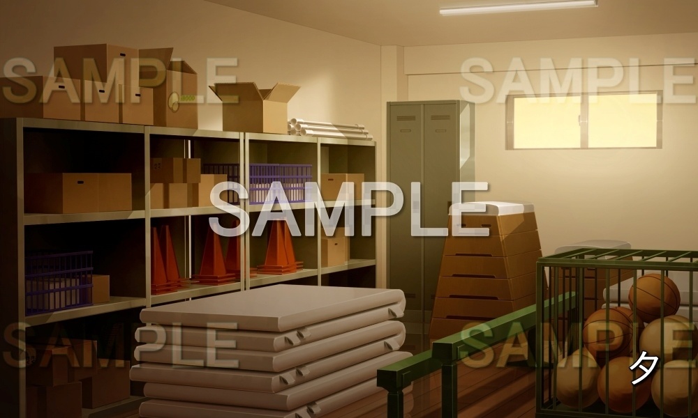 【背景素材】体育館倉庫 (学園編part10-1711gakuen011)