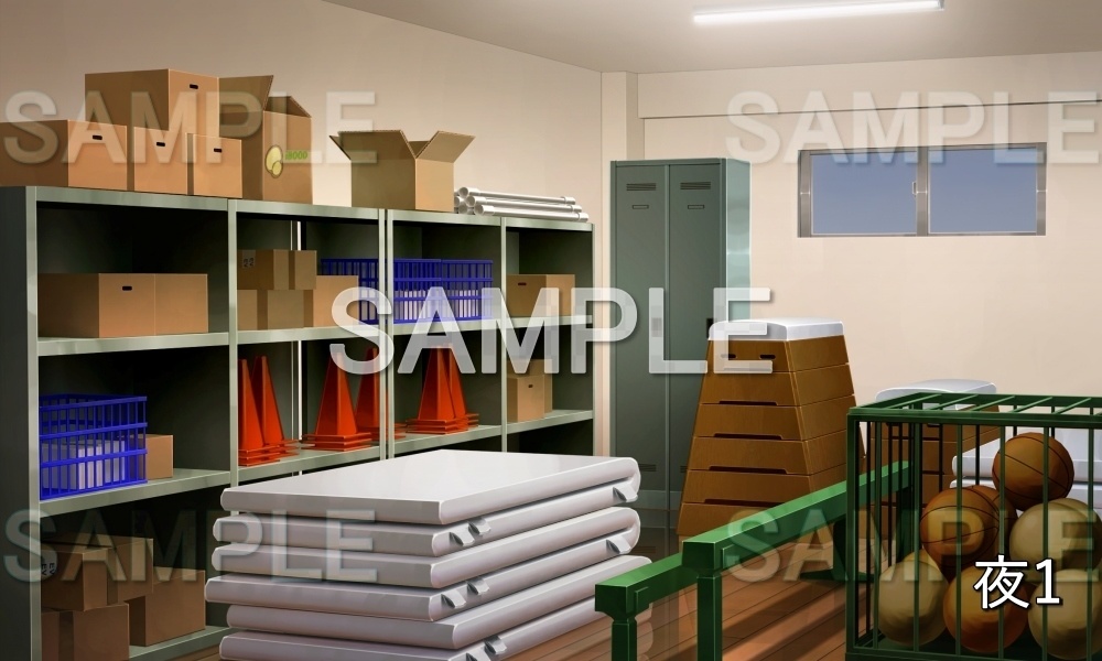 【背景素材】体育館倉庫 (学園編part10-1711gakuen011)