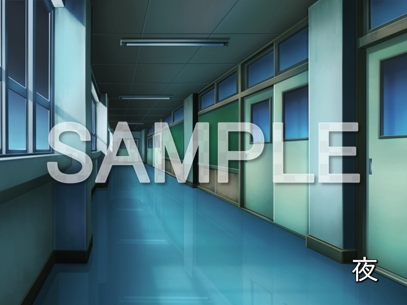 【無料背景素材】廊下 (学園編-1024school_06)