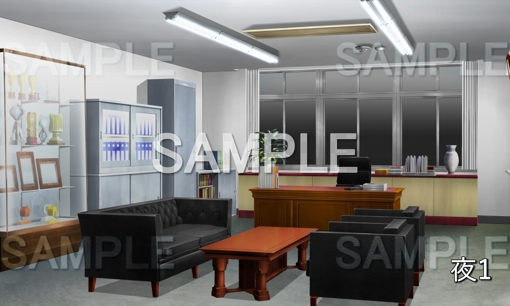 【背景素材】校長室 (学園編part10-1711gakuen013)