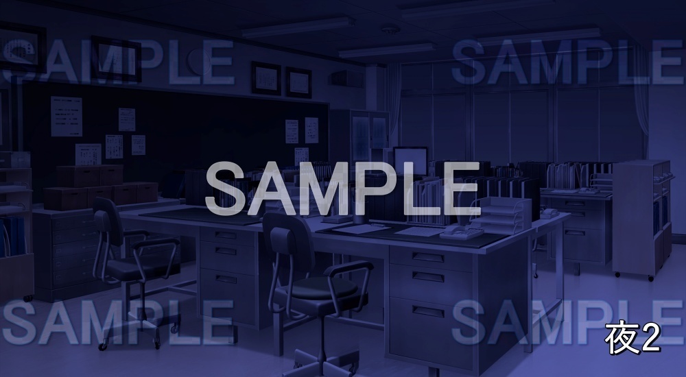 【背景素材】職員室 (学園編part10-1711gakuen016)