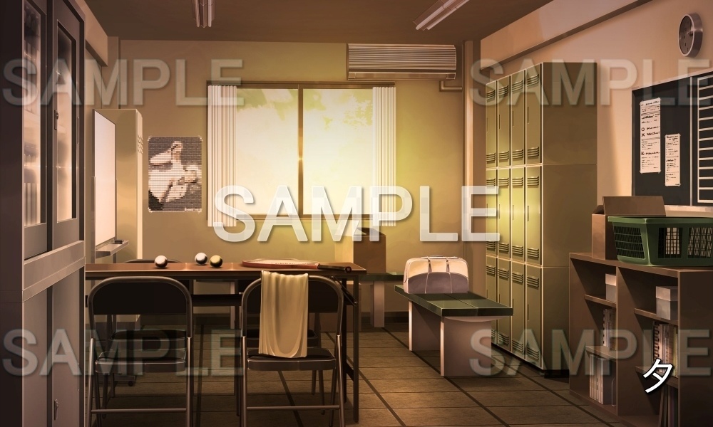 【背景素材】テニス部 部室 (学園編part10-1711gakuen015)