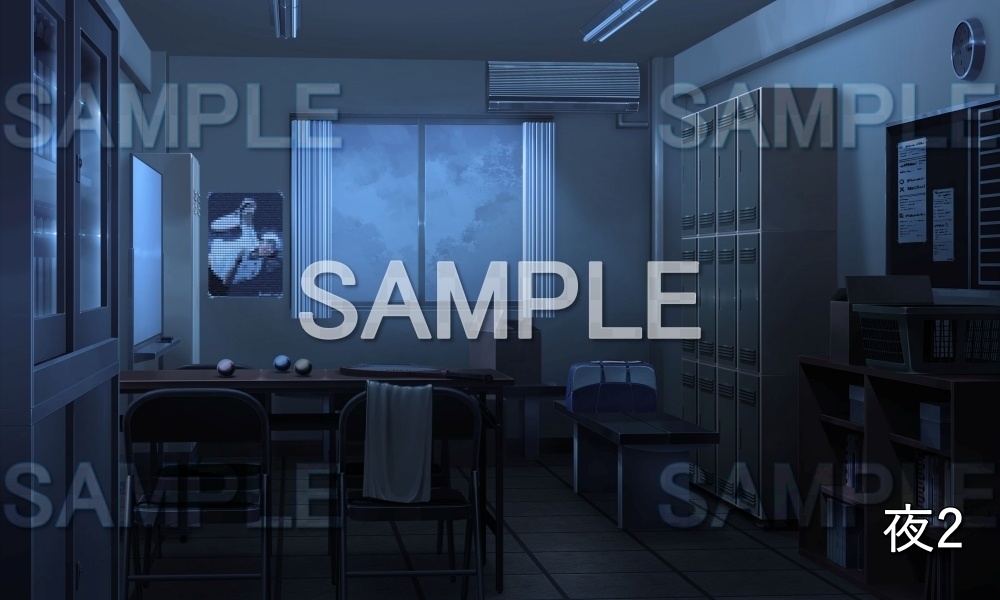 【背景素材】テニス部 部室 (学園編part10-1711gakuen015)