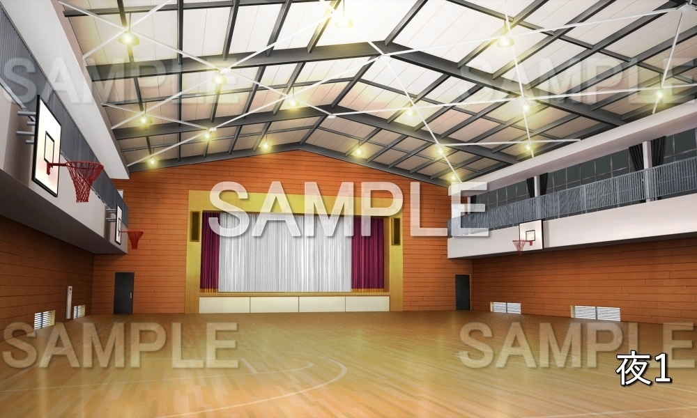 【背景素材】体育館 (学園編part10-1711gakuen017)