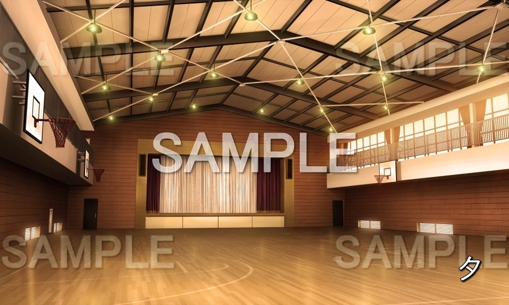 【背景素材】体育館 (学園編part10-1711gakuen017)