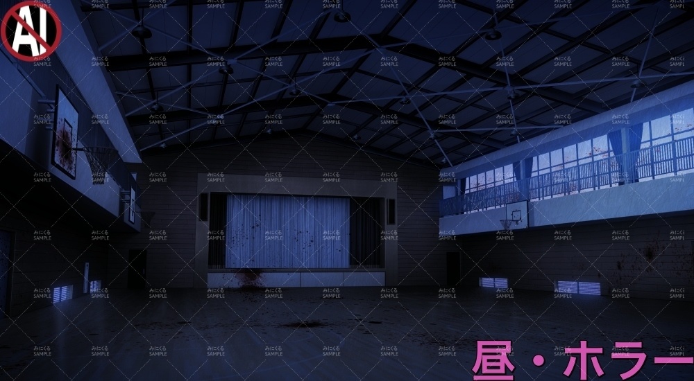 【背景素材】体育館 (学園編part10-1711gakuen017)