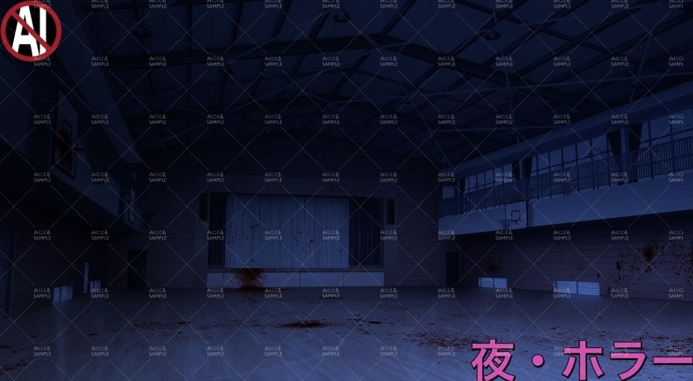 【背景素材】体育館 (学園編part10-1711gakuen017)