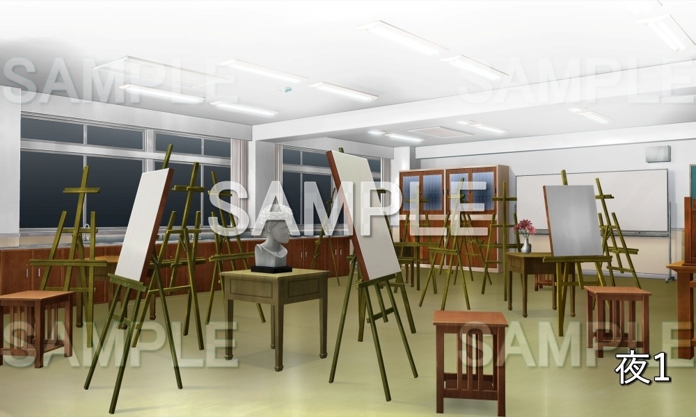 【背景素材】美術室 (学園編part10-1711gakuen018)