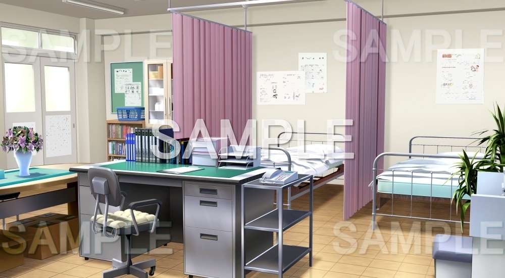 背景素材 保健室 文字なし 学園編part10 1711gakuen0 背景専門店みにくる Booth