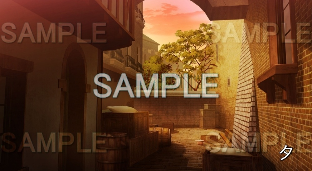 【背景素材】街 路地裏 (ファンタジー編part03-esfan013)