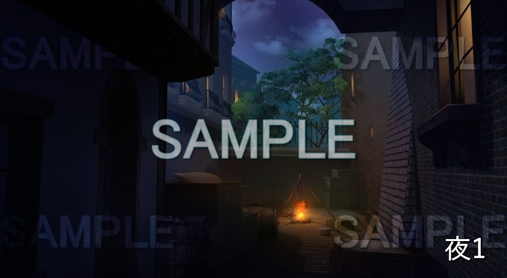 【背景素材】街 路地裏 (ファンタジー編part03-esfan013)