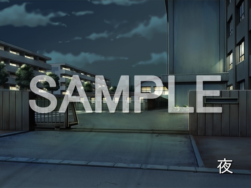 【無料背景素材】校門 (学園編-1024school_03)