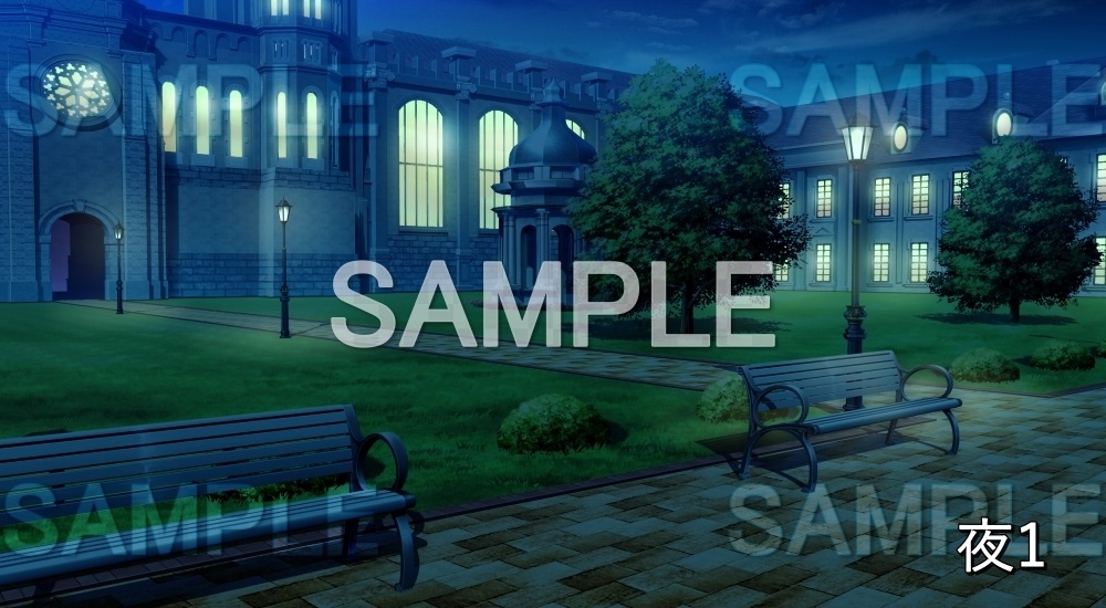 【背景素材】お屋敷中庭 (お屋敷編part06-oyashiki06002)