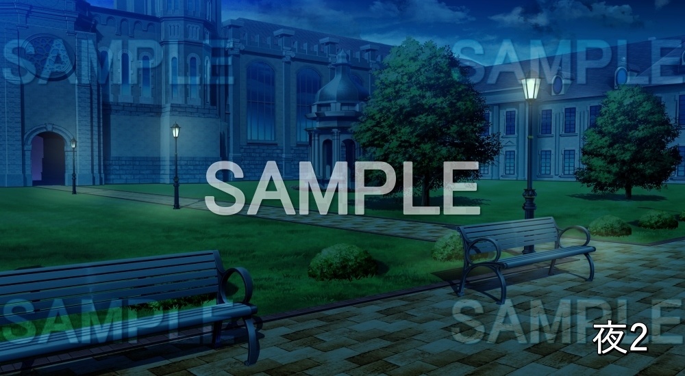 【背景素材】お屋敷中庭 (お屋敷編part06-oyashiki06002)