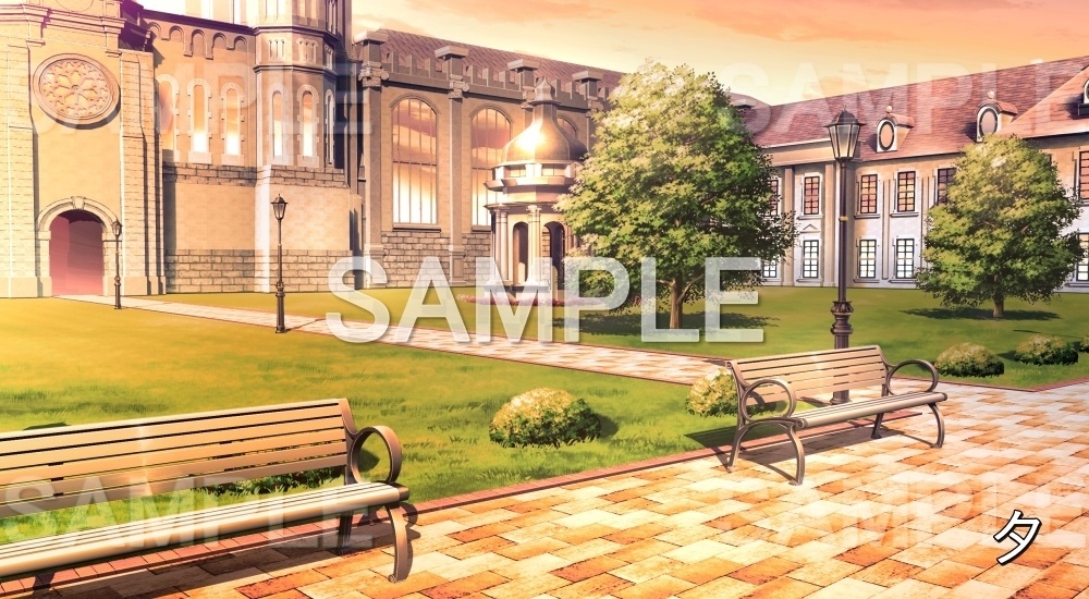 【背景素材】お屋敷中庭 (お屋敷編part06-oyashiki06002)