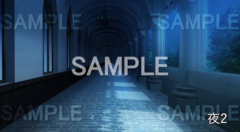 【背景素材】お屋敷な廊下 (お屋敷編part06-oyashiki06004)