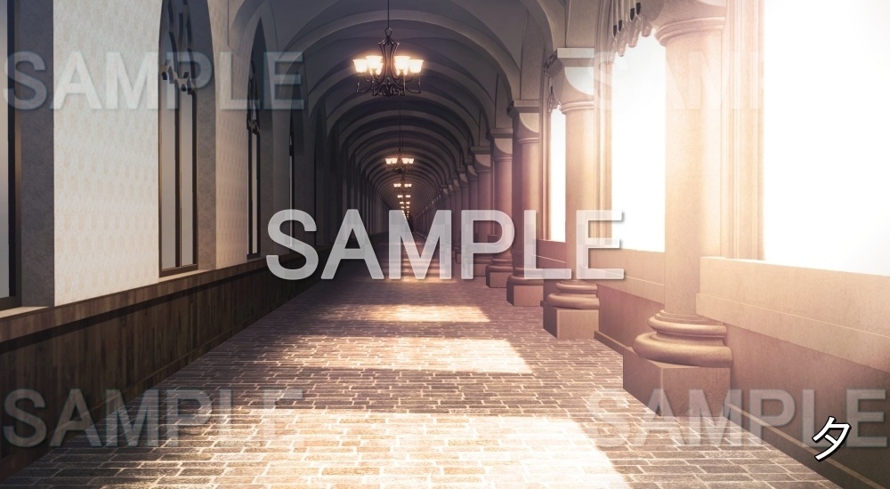 【背景素材】お屋敷な廊下 (お屋敷編part06-oyashiki06004)