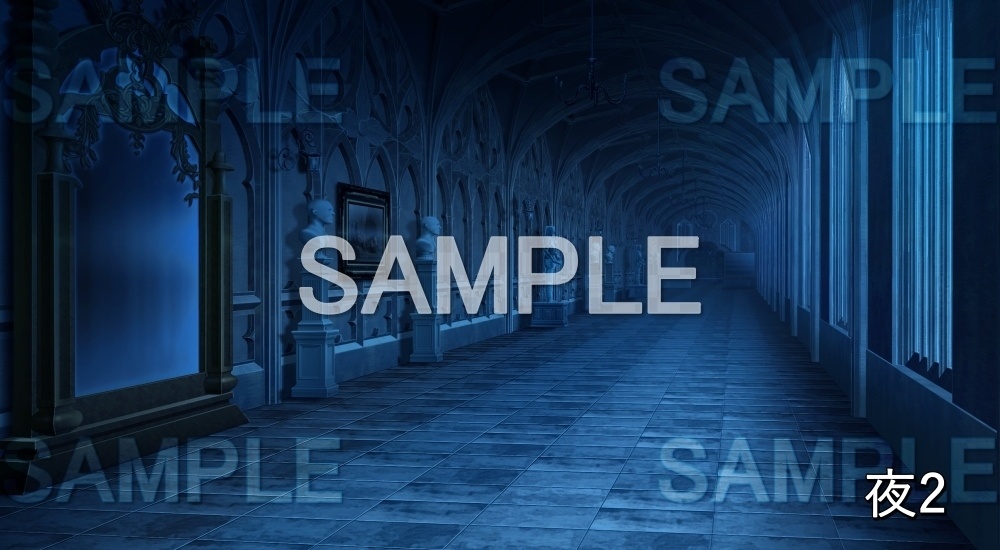 【背景素材】お屋敷な廊下② (お屋敷編part06-oyashiki06005)