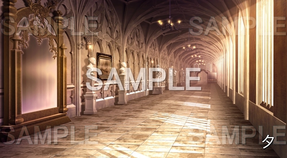 【背景素材】お屋敷な廊下② (お屋敷編part06-oyashiki06005)