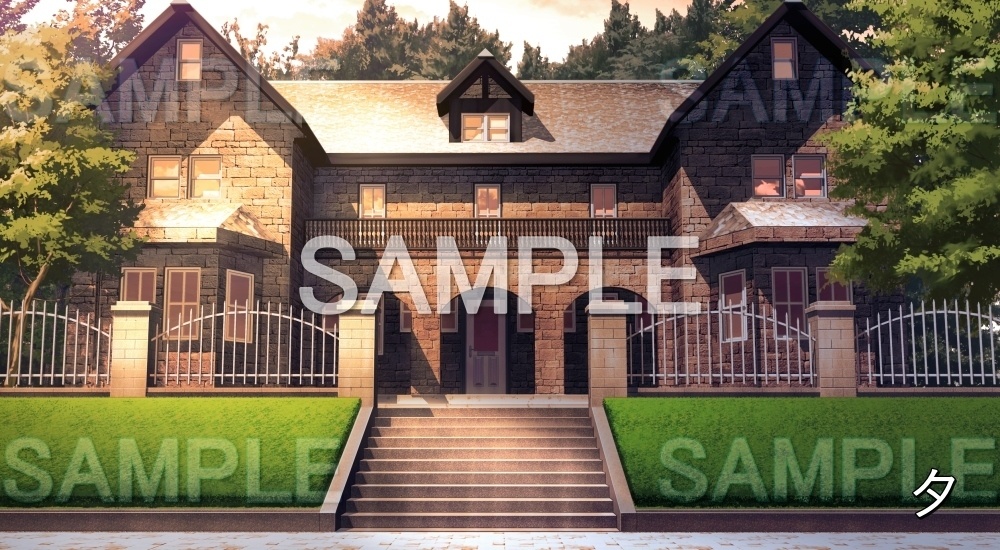 【背景素材】お屋敷 外観 (お屋敷編part06-oyashiki06007)