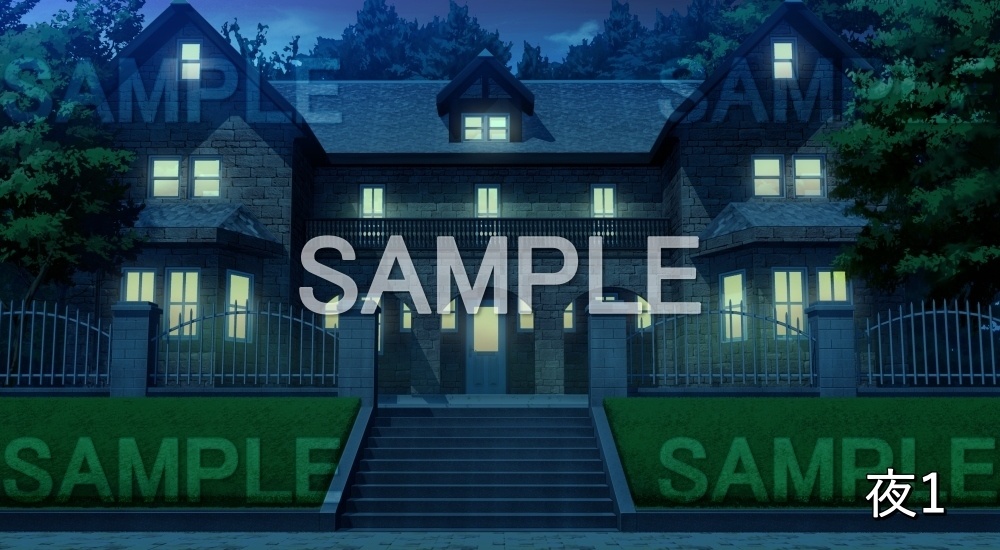 【背景素材】お屋敷 外観 (お屋敷編part06-oyashiki06007)