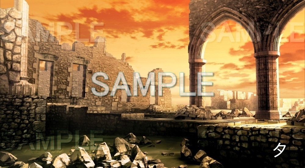 【背景素材】城 廃墟 (ファンタジー編part03-kd02)