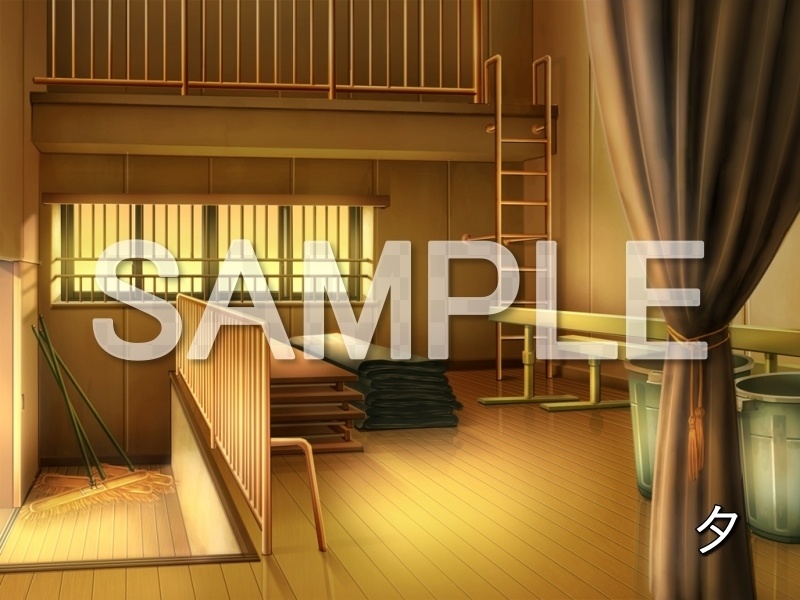 【無料背景素材】体育館倉庫 (学園編-1024school_02)