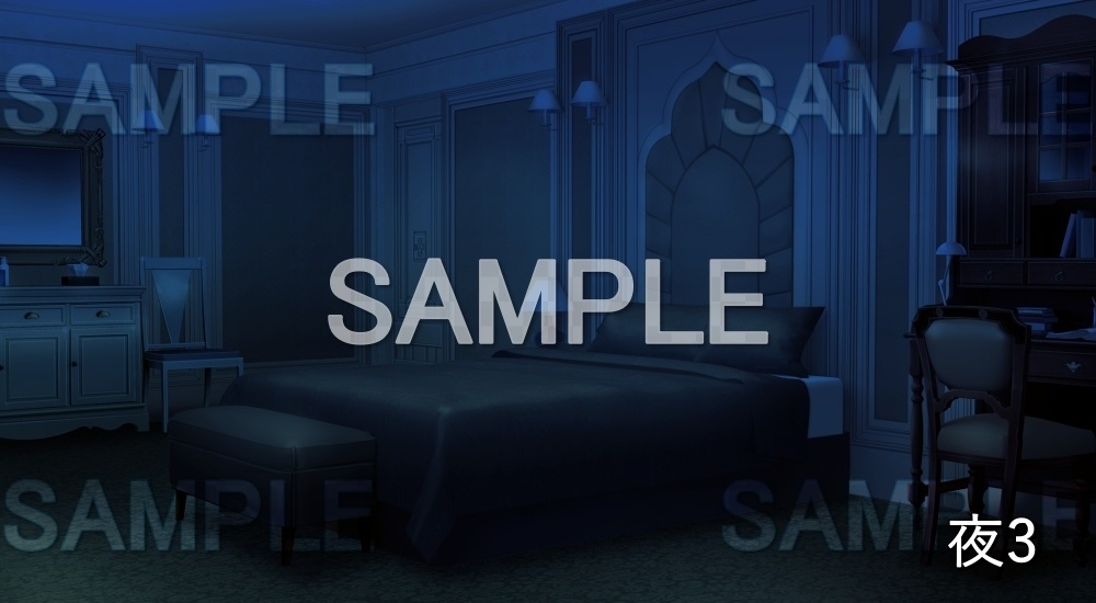 【背景素材】厳かな寝室 (お屋敷編part06-oyashiki06011)
