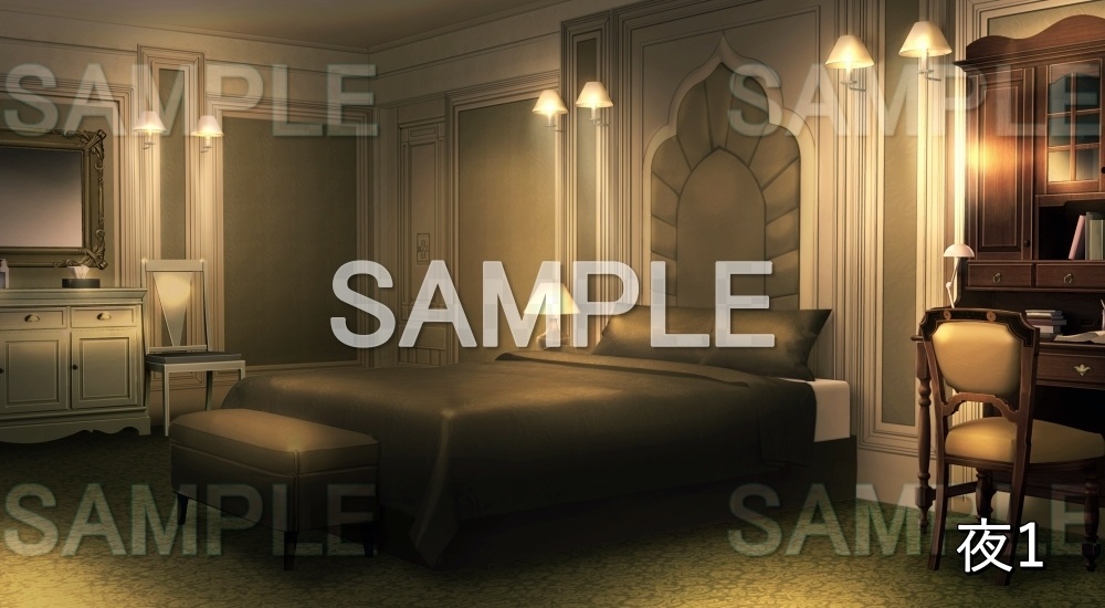 【背景素材】厳かな寝室 (お屋敷編part06-oyashiki06011)