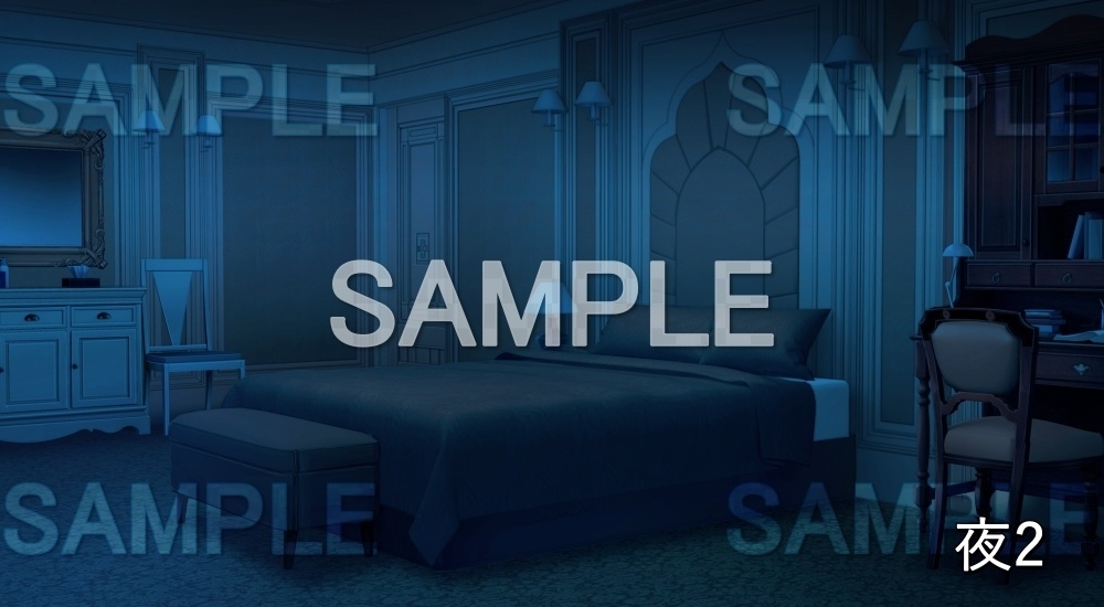 【背景素材】厳かな寝室 (お屋敷編part06-oyashiki06011)