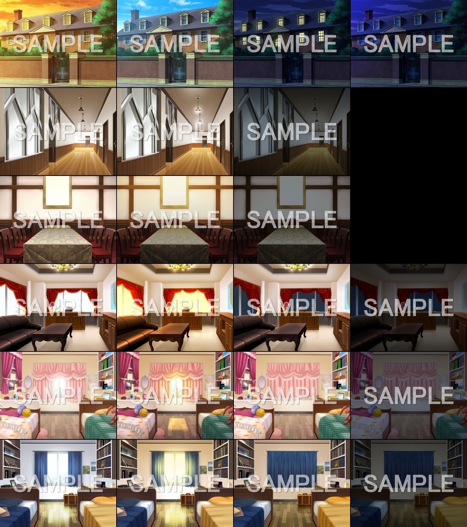 みにくる背景CG素材集『お屋敷編』part01&02&03【背景素材集】