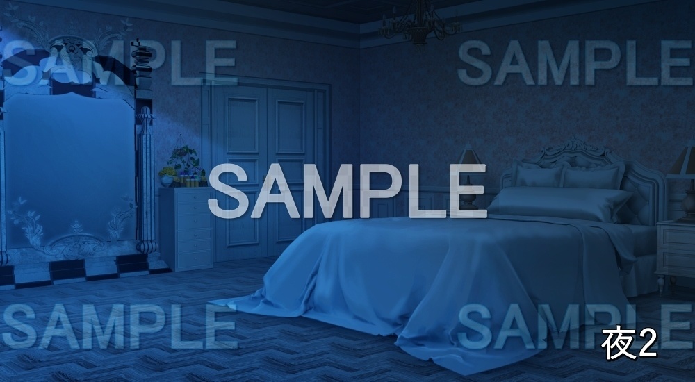 【背景素材】豪華な寝室 (お屋敷編part06-oyashiki06018)