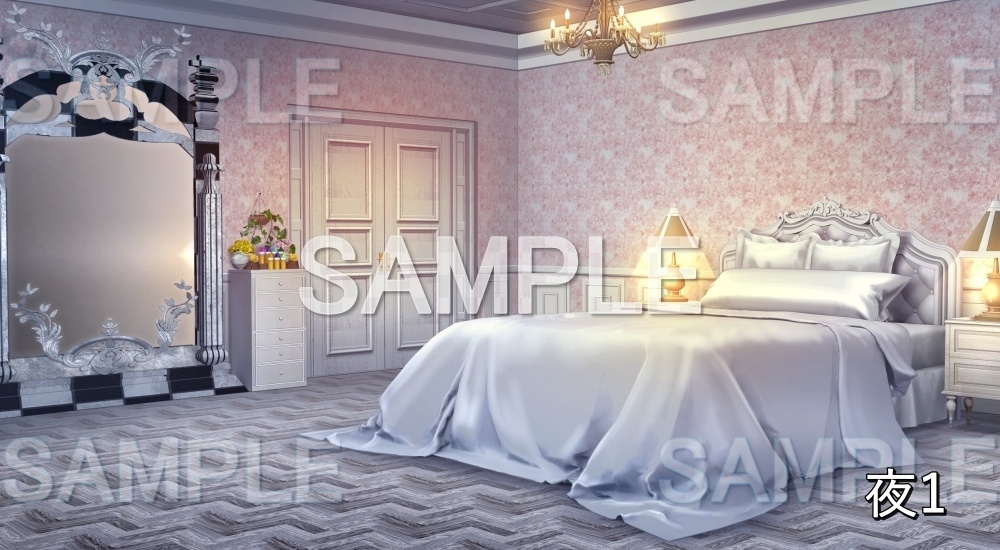 【背景素材】豪華な寝室 (お屋敷編part06-oyashiki06018)