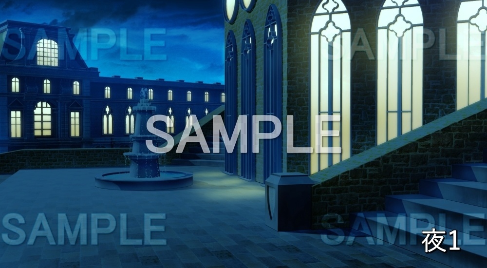 【背景素材】城の階段 (お屋敷編part06-oyashiki06019)