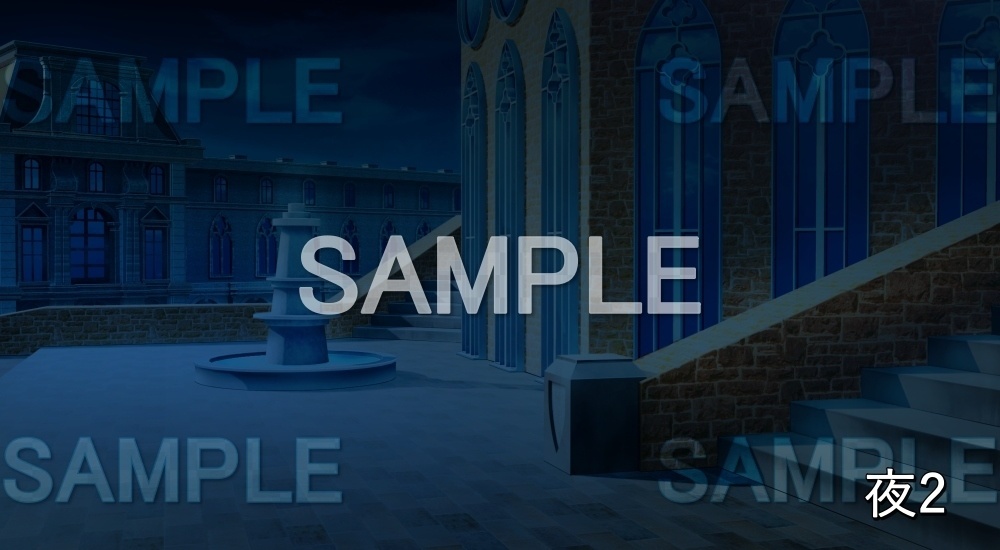 【背景素材】城の階段 (お屋敷編part06-oyashiki06019)