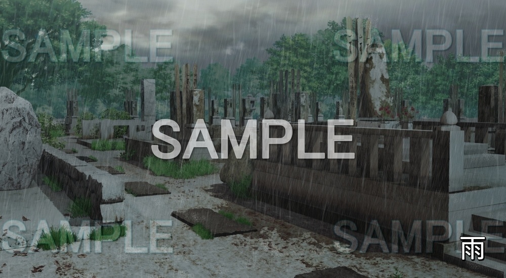 【背景素材】お墓 (江戸編part02-yukaku01)