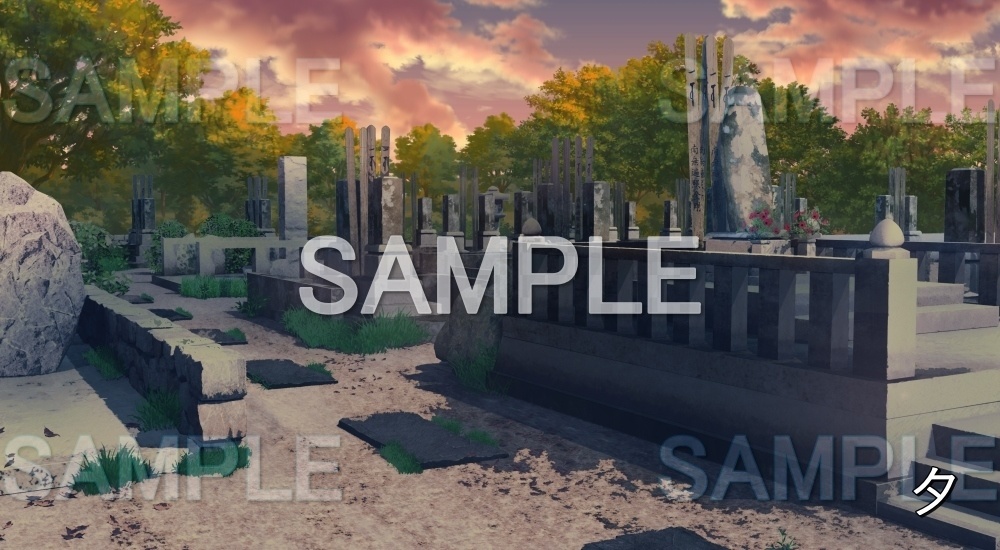 【背景素材】お墓 (江戸編part02-yukaku01)