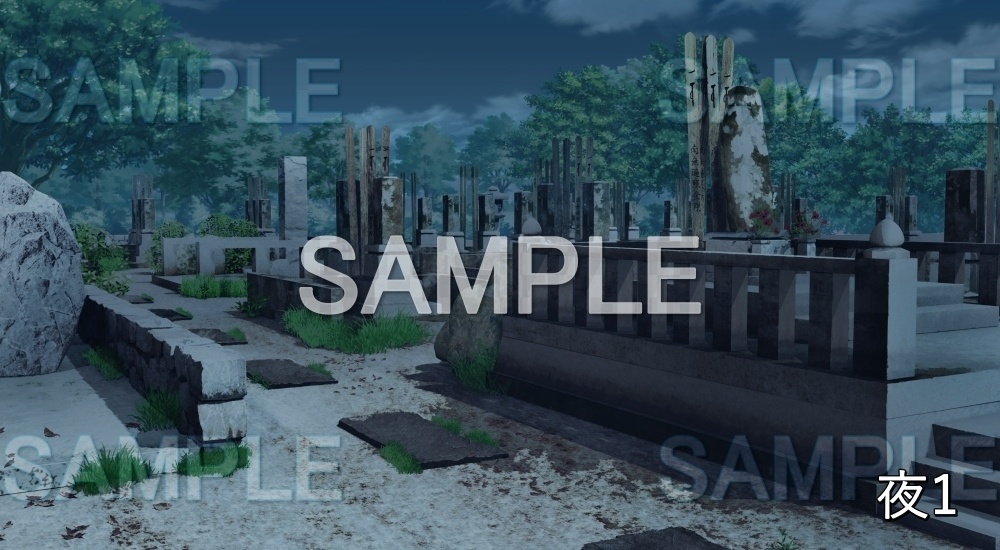 【背景素材】お墓 (江戸編part02-yukaku01)