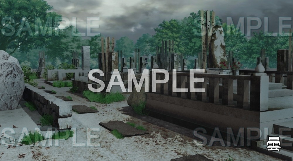 【背景素材】お墓 (江戸編part02-yukaku01)