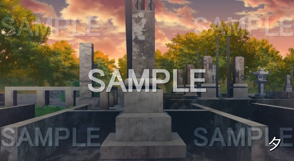 【背景素材】お墓 寄り (江戸編part02-yukaku02)