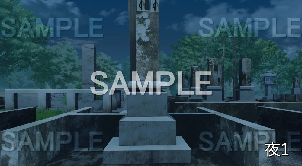 【背景素材】お墓 寄り (江戸編part02-yukaku02)