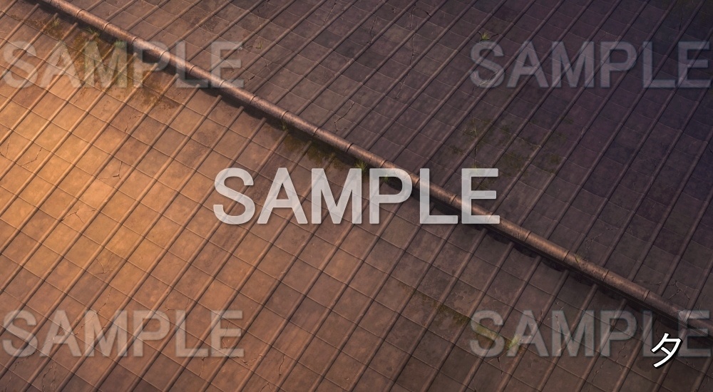 【背景素材】瓦屋根 (江戸編part02-yukaku03)