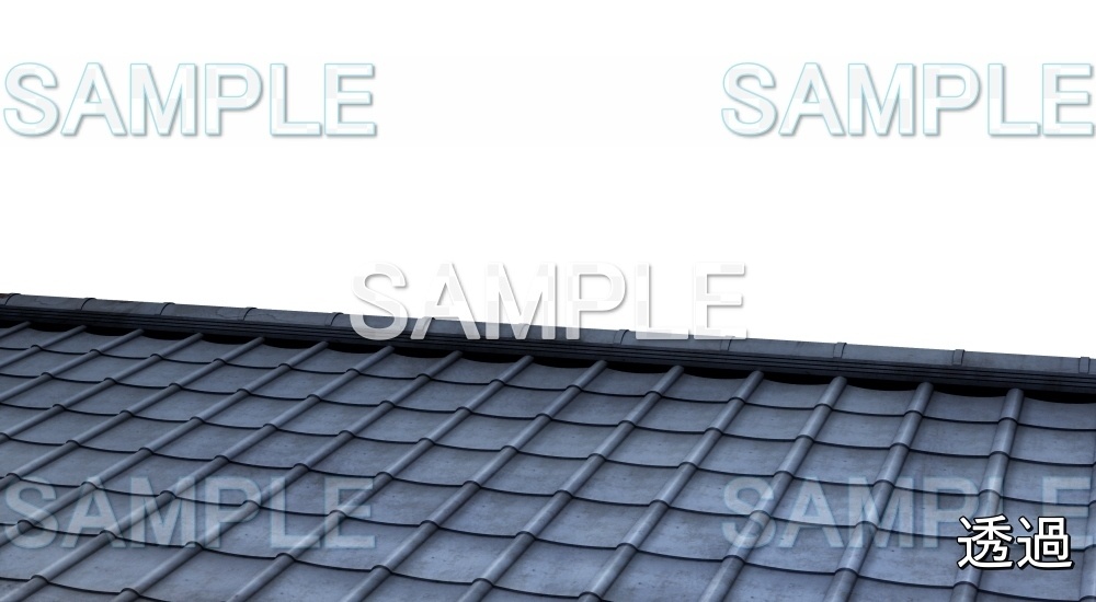 【背景素材】瓦屋根② 透過素材 (江戸編part02-yukaku04)