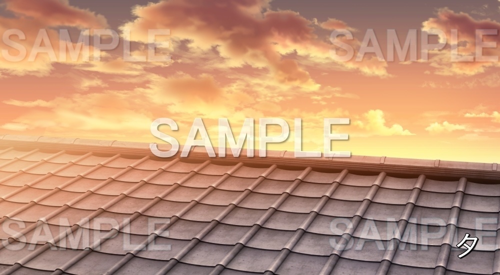 【背景素材】瓦屋根② 透過素材 (江戸編part02-yukaku04)