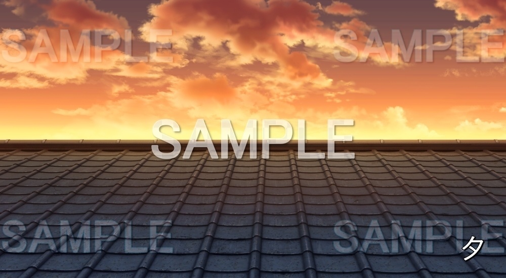 【背景素材】瓦屋根③ 透過素材 (江戸編part02-yukaku05)