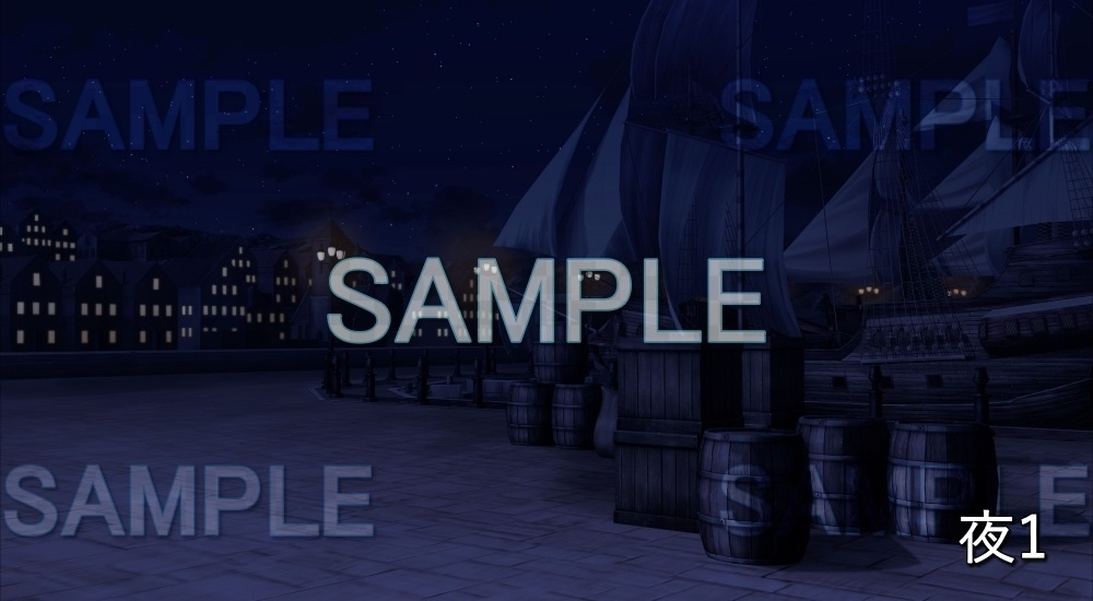 【背景素材】船着き場 船 (ファンタジー編part03-nexfan06s)