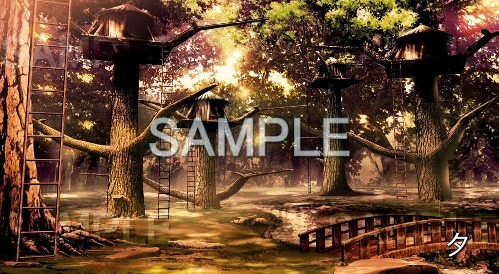 【背景素材】森の中の村 (ファンタジー編part03-nexfan02)