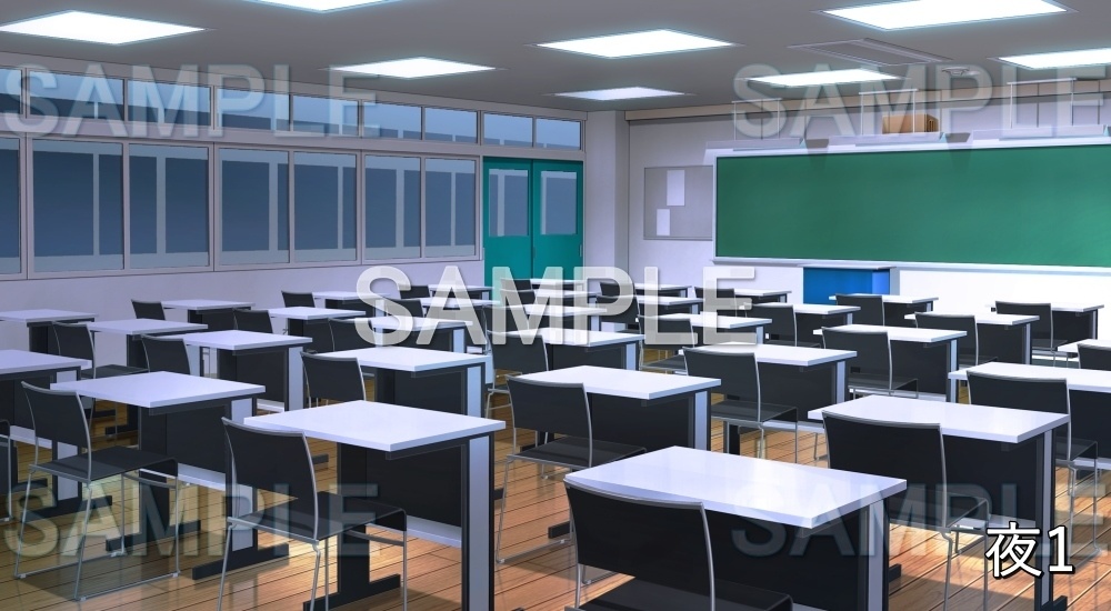 【背景素材】教室 (学園編part12-bg001_sashool)