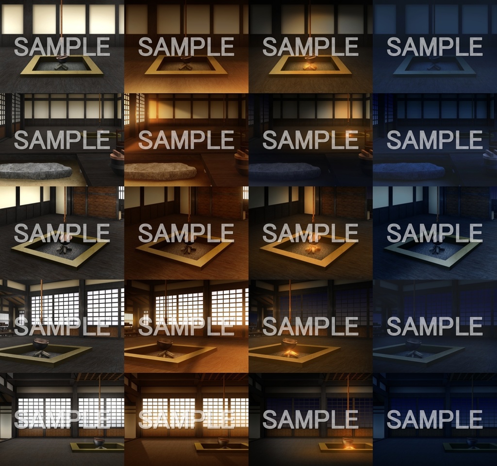 みにくる背景CG素材集『江戸編』part01 (茶室・囲炉裏・台所)【背景素材集】