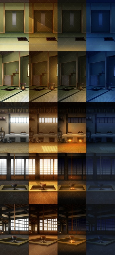 みにくる背景CG素材集『江戸編』part01 (茶室・囲炉裏・台所)【背景素材集】